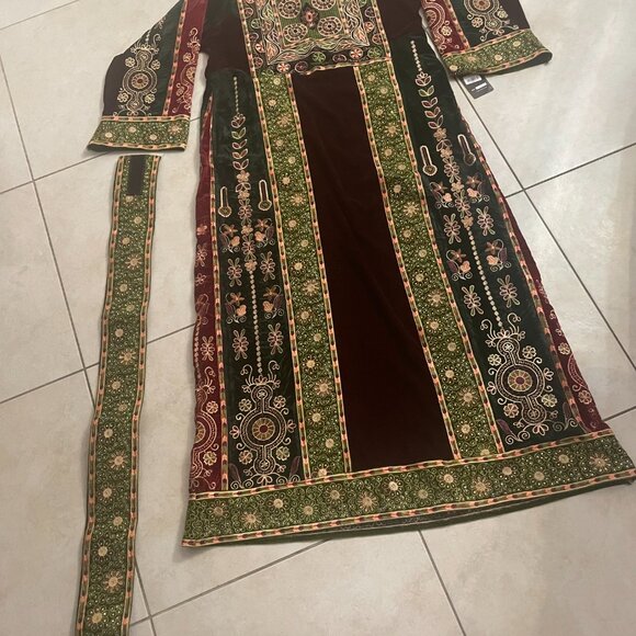 NWT Palestinian )Fire and Heaven) Janna and Naar Thobe Kaftan sz  XL - Picture 4 of 7